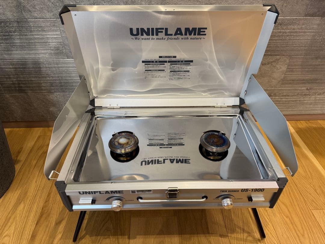 【美品】UNIFLAME US-1900 ツーバーナーコンロ 専用ケース付き