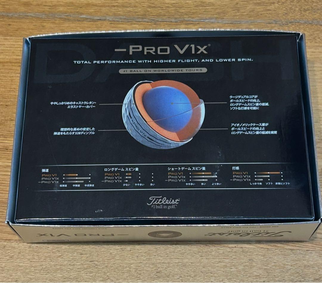 タイトリストプロV1Xレフトダッシュエイムエンハンスドボール25年モデル1ダース