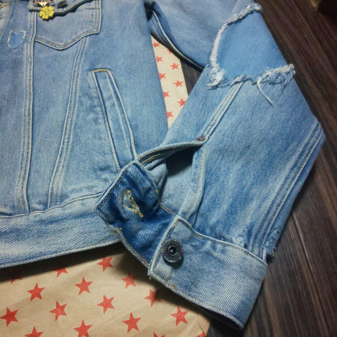 新品SCOTCH&SODA ピンバッジ付き付きダメージ加工デニムジャケット