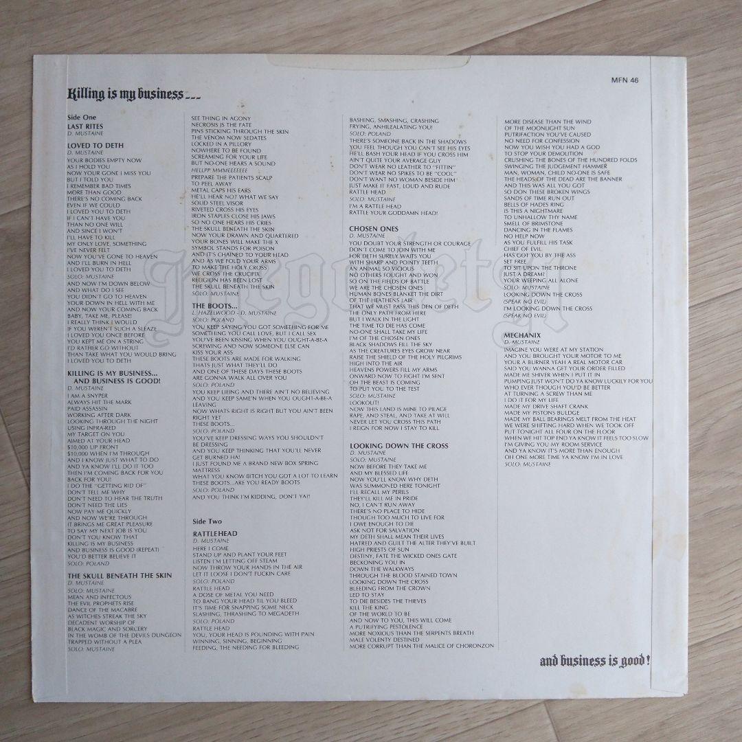 【LP】MEGADETH　Killing is my business