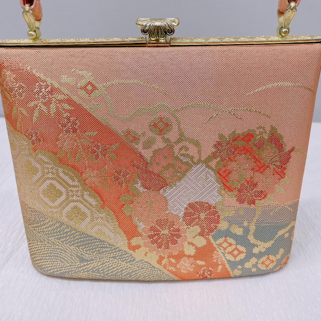 ★4054★ 草履 バッグ セット 金色 ピンク色 和装バッグ
