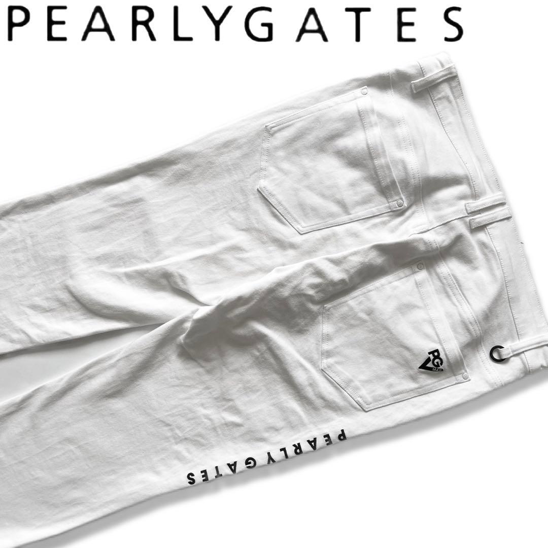 Pearly gates パーリーゲイツ　ゴルフパンツ　ズボン　ロゴ刺繍　白　L
