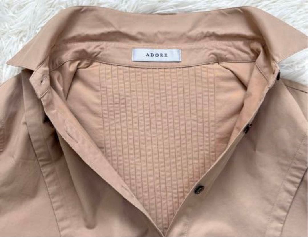 ADORE 長袖 ブラウス シャツ　バックピンタック ギャザー ベージュ 38