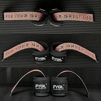 FYGLネオプレンパッド入り手首サポート付きリフティングストラップ