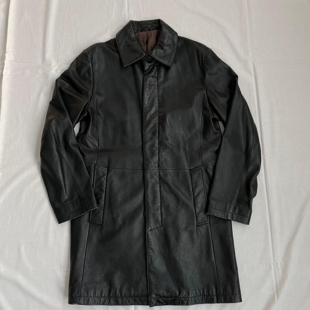 90s ヴィンテージ 古着 ラムレザージャケット カーコート レザーコート