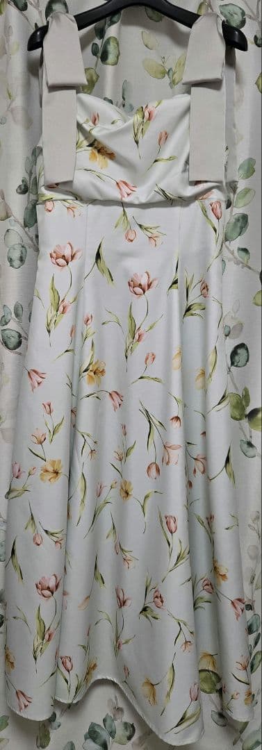 ウィルセレクション今期完売リボンショルダーチューリップフレアワンピース