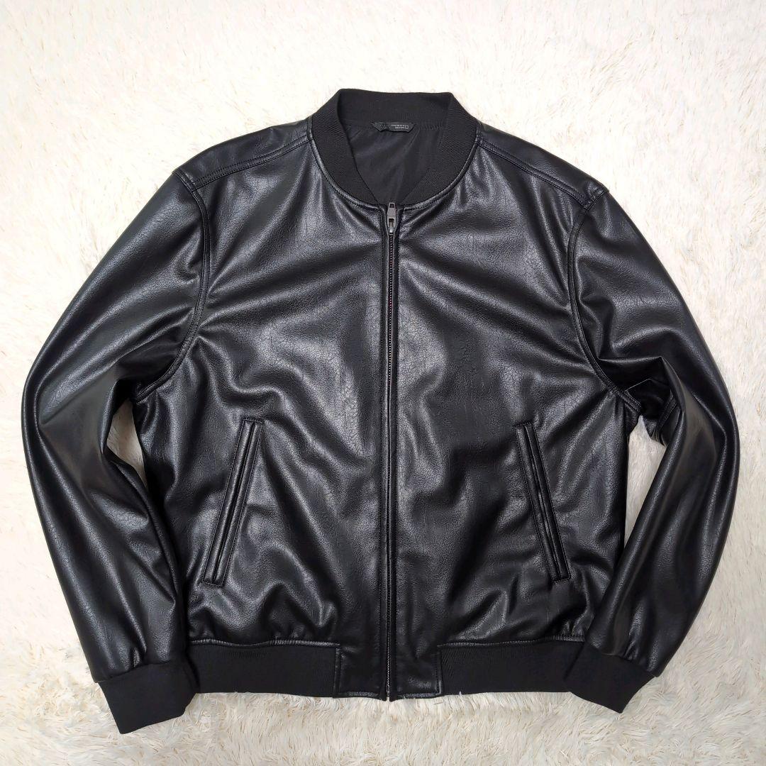 近年モデル ZARA フェイクレザージャケット ジャンパーブラック XXL