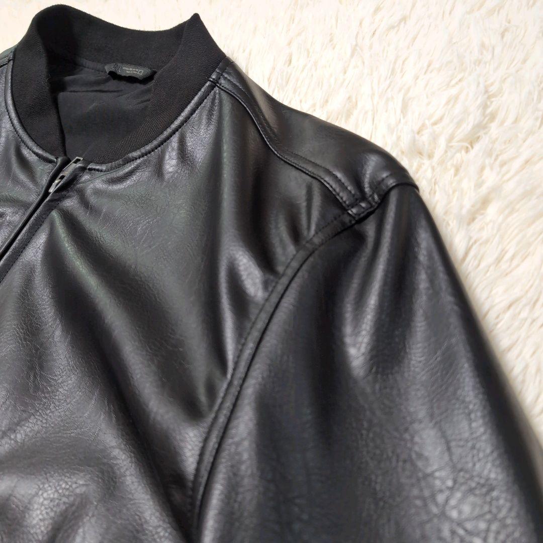 近年モデル ZARA フェイクレザージャケット ジャンパーブラック XXL