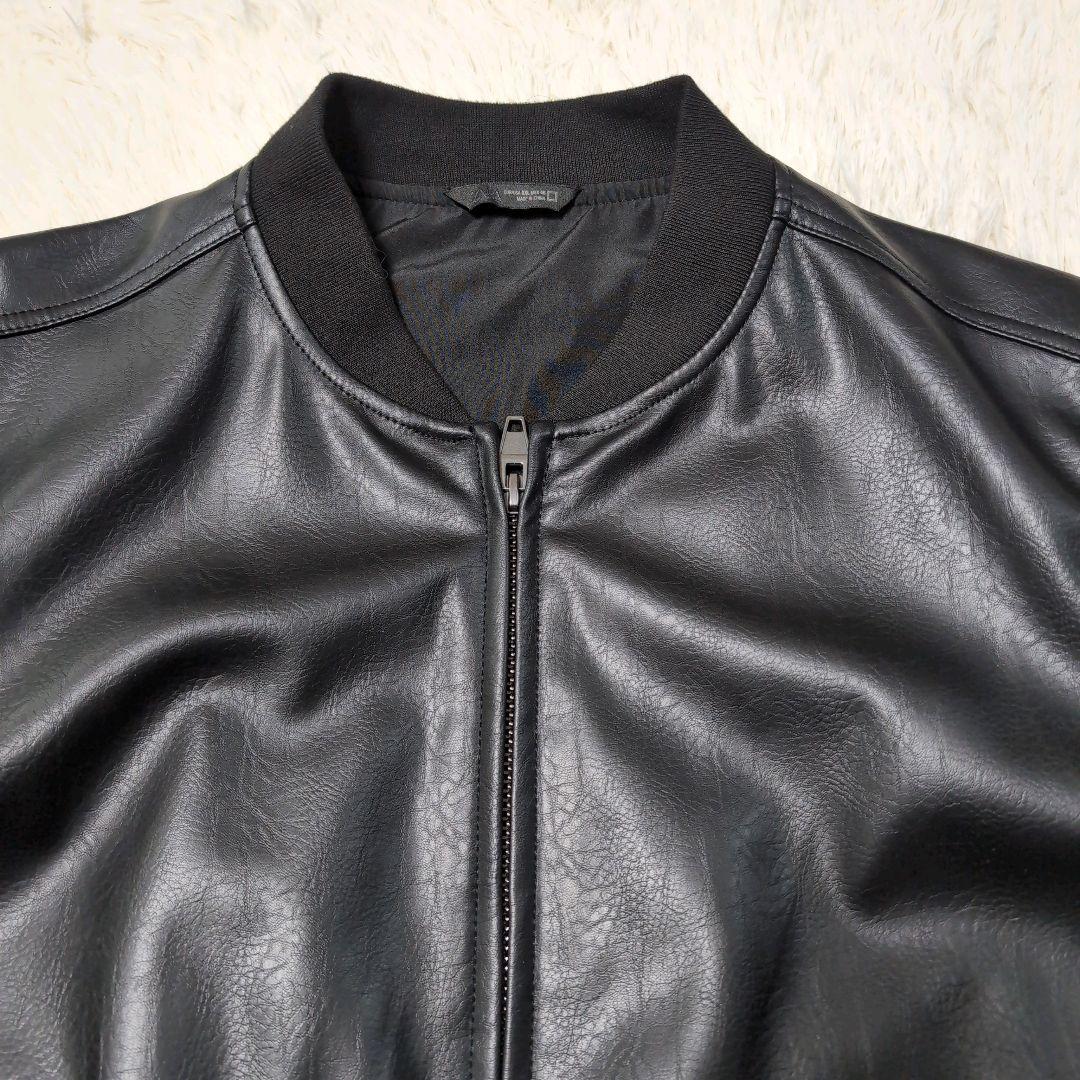 近年モデル ZARA フェイクレザージャケット ジャンパーブラック XXL