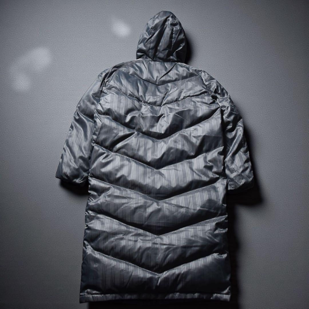 【美品】adidas ロングダウンベンチコート シルバーグレー ユニセックス S