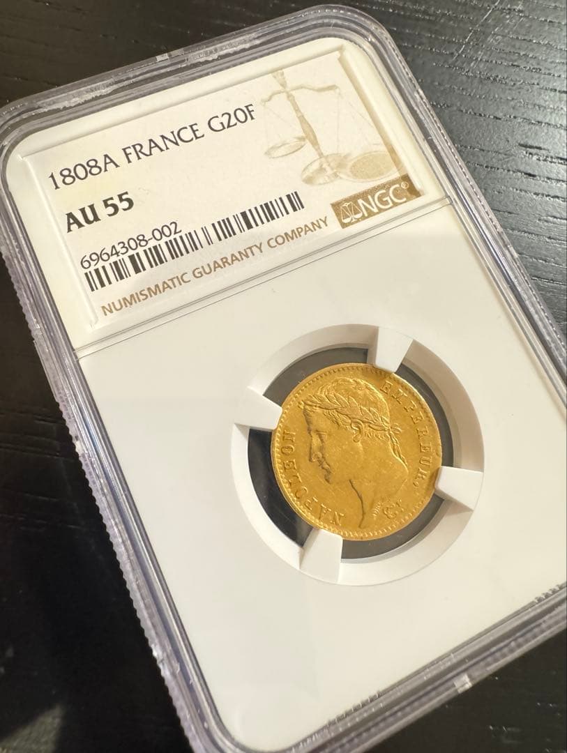 1808A NGC AU55 フランス ナポレオン1世20フラン金貨 PCGS