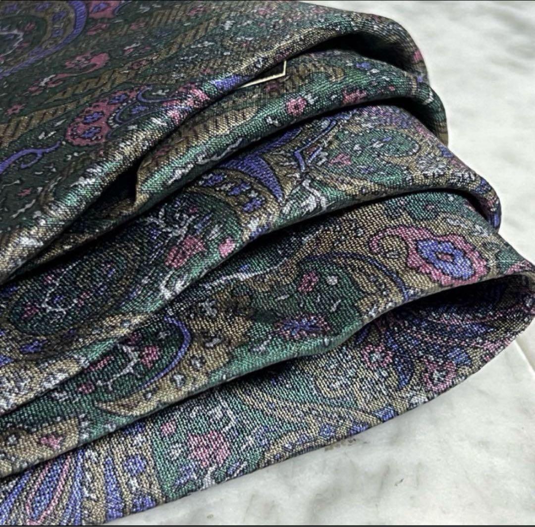 Ermenegildo Zegna ネクタイ ペイズリー柄 グリーン系