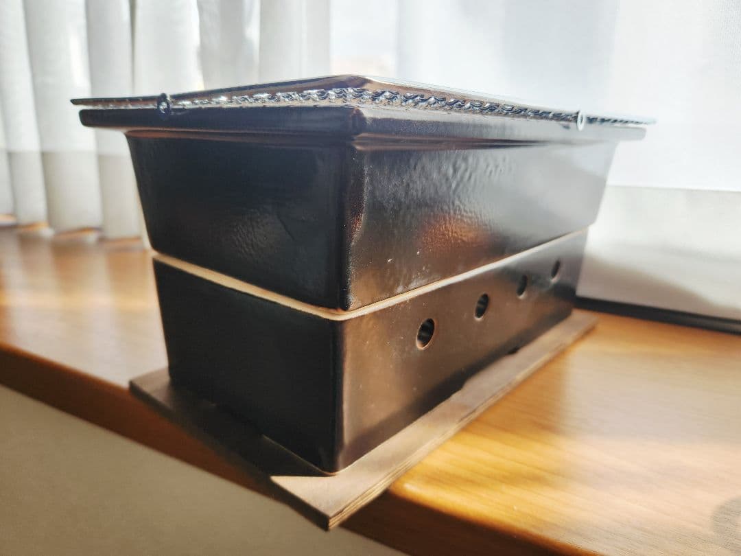 【未使用】串焼きコンロ（大）炭焼きグリル 七輪 陶器 萬古焼 黒 金網水コンロ