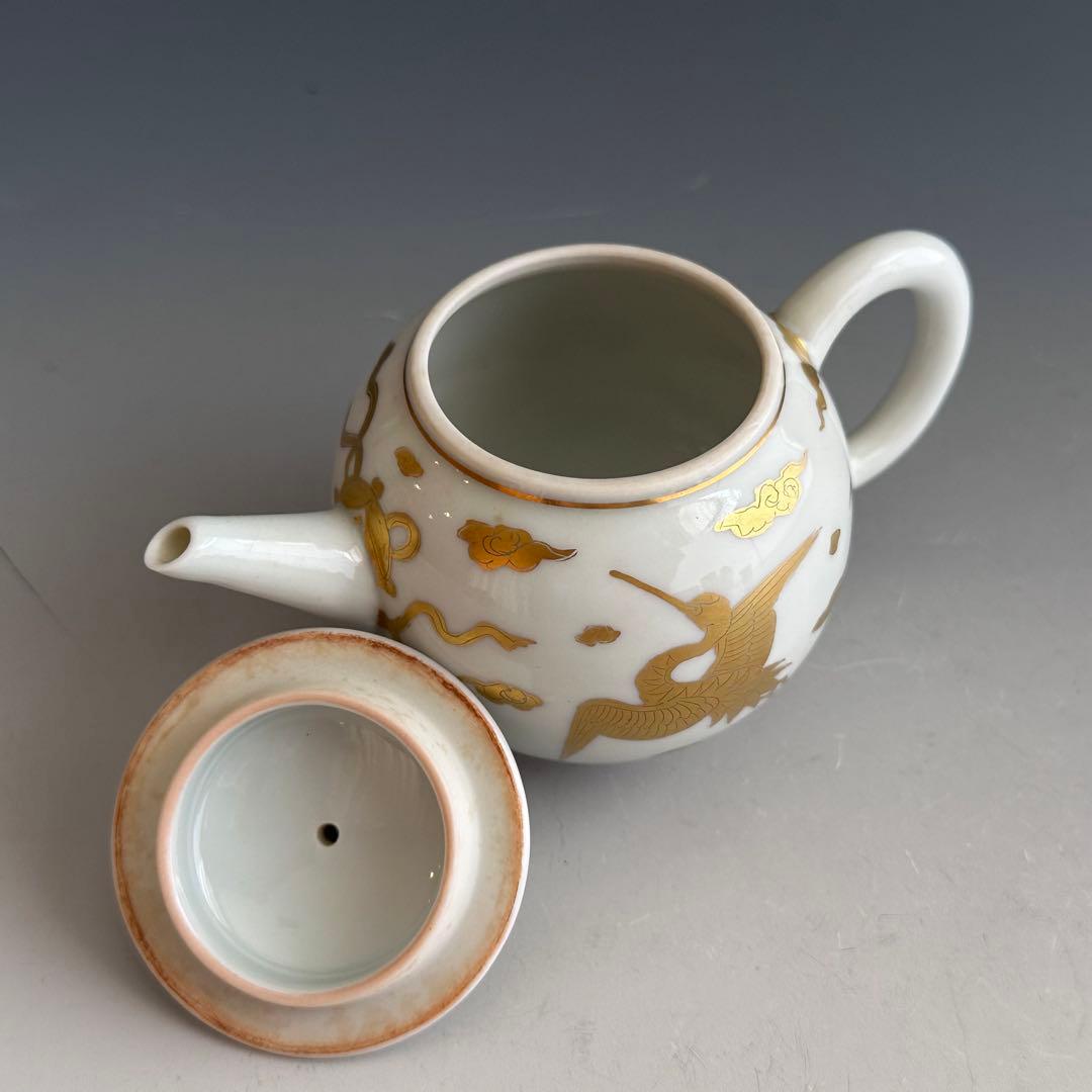 煎茶道具　金彩　急須　雲鶴　清昌　茶道具　京焼　宝尽くし　茶瓶