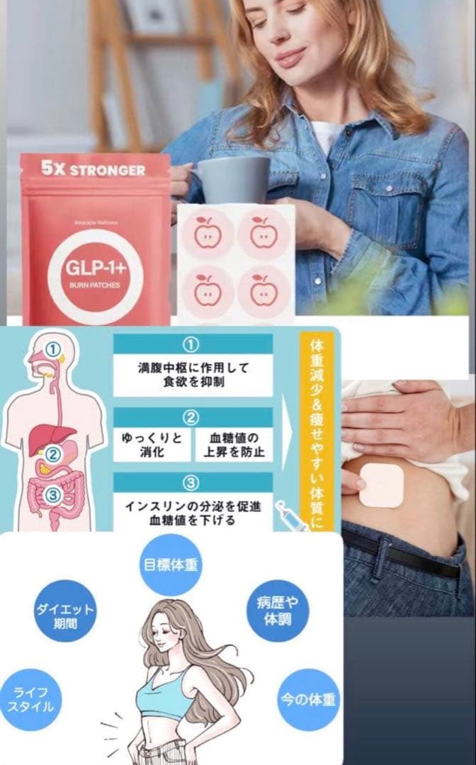 あーか ※プロフ必読お願いします。　脂燃パッチ(ダイエットパッチ)×３袋