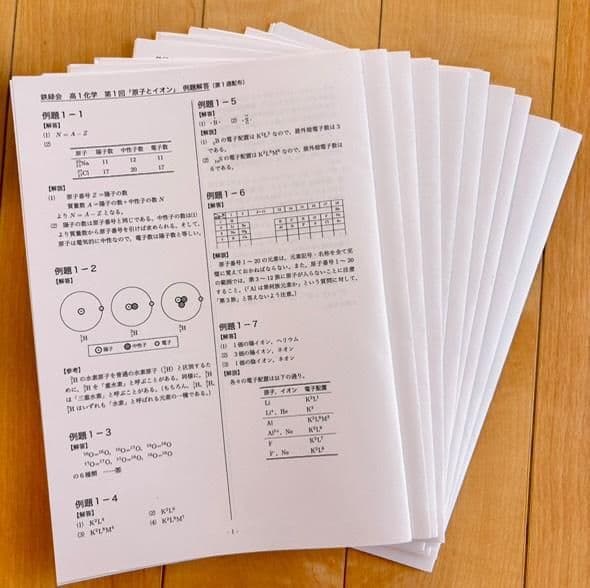 【新品、未使用】2024年度鉄緑会高1化学基礎講座 授業プリント全10回