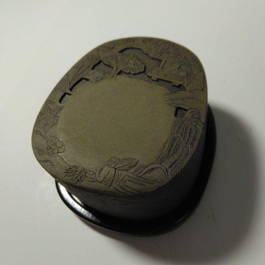 中国端渓硯　緑端渓　蘭亭硯　3寸