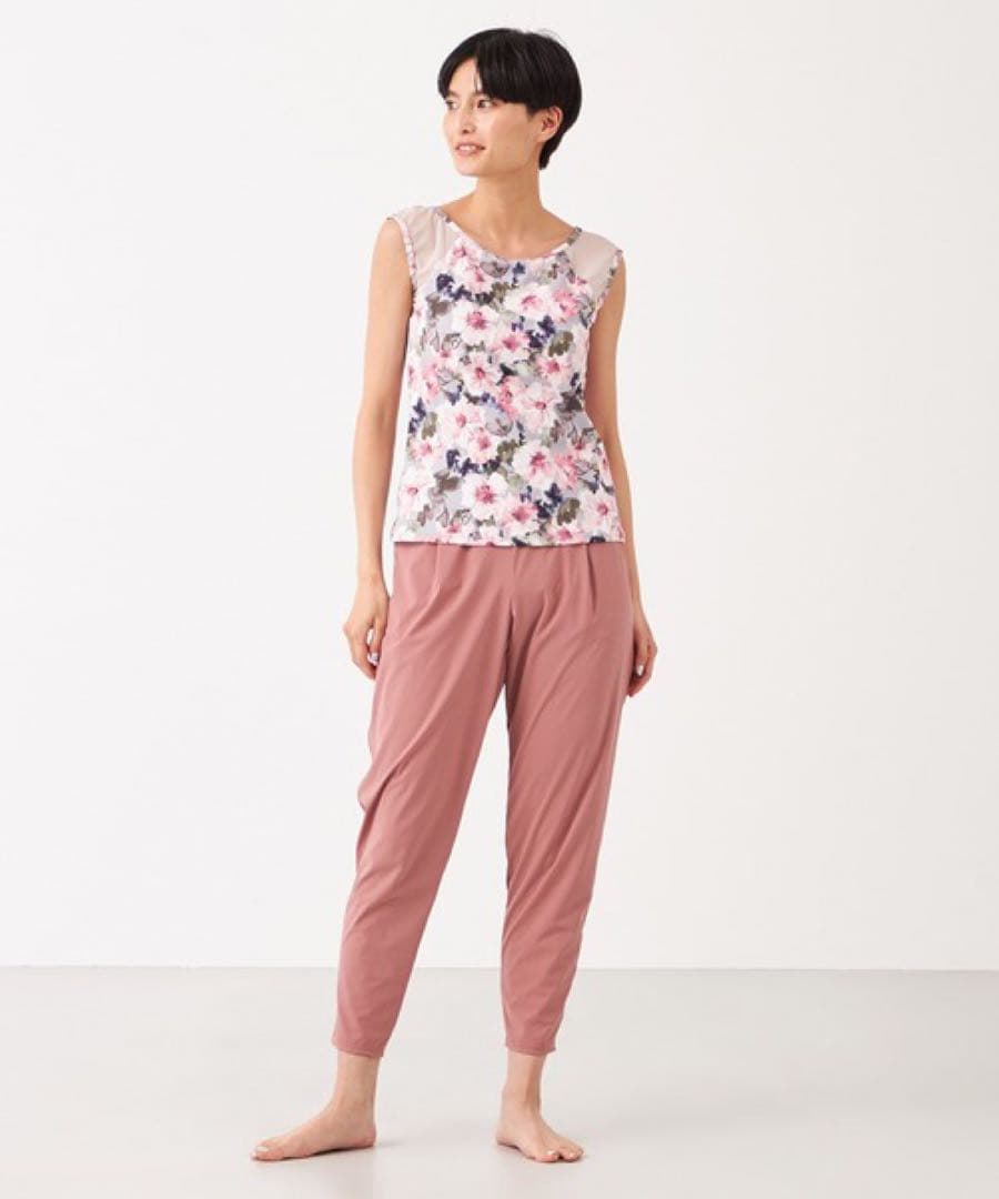 チャコット 美品　ラナンキュラスプリントトップ　L