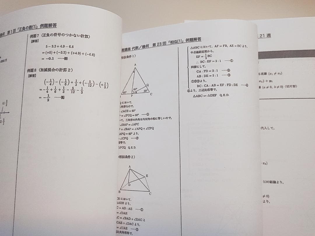 鉄緑会による中1数学テキスト解答通期　駿台　河合塾　東進　Z会