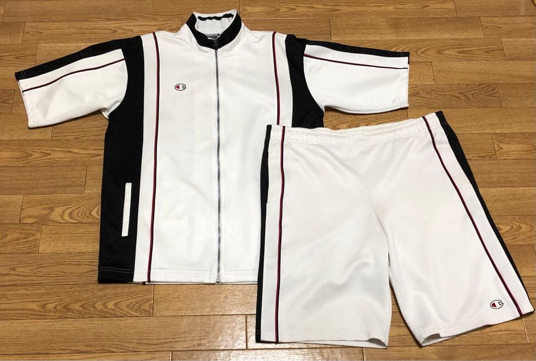 90s チャンピオン 半袖　トラックジャケット ハーフパンツ　セットアップ