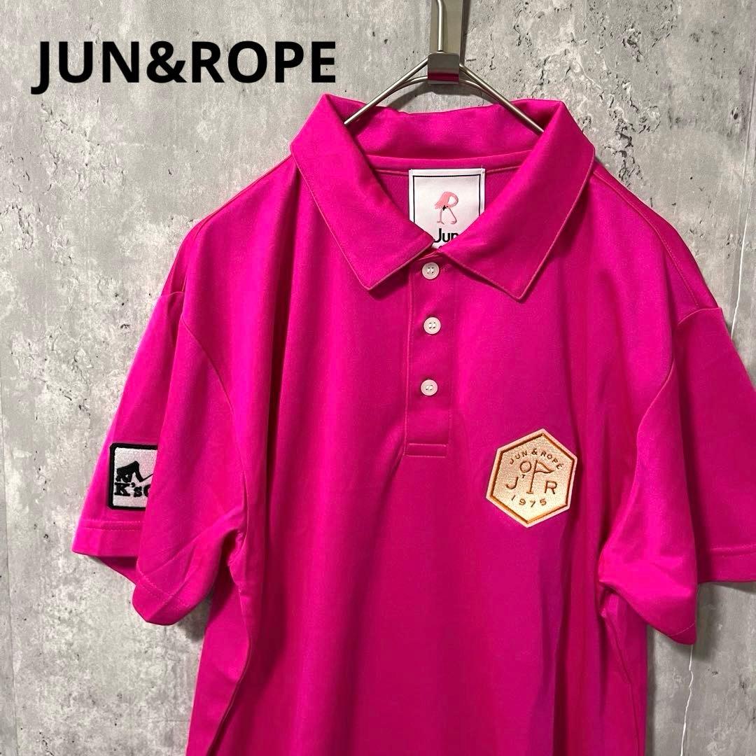 JUN&ROPE ロゴワッペン　ポロシャツ　ゴルフ　スポーツ　カジュアル