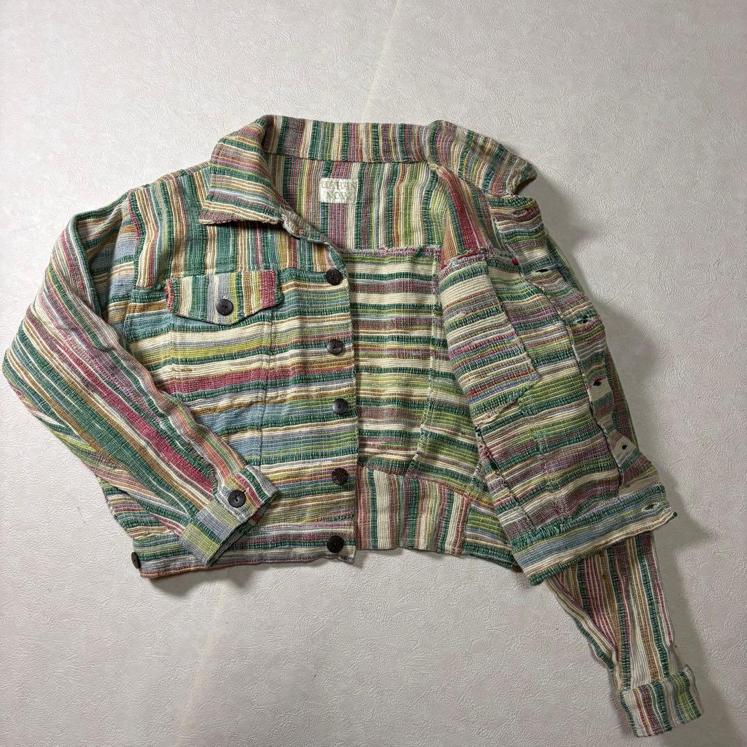 90sレトロ vintage クロップドジャケット　インド綿　短丈　ストリート