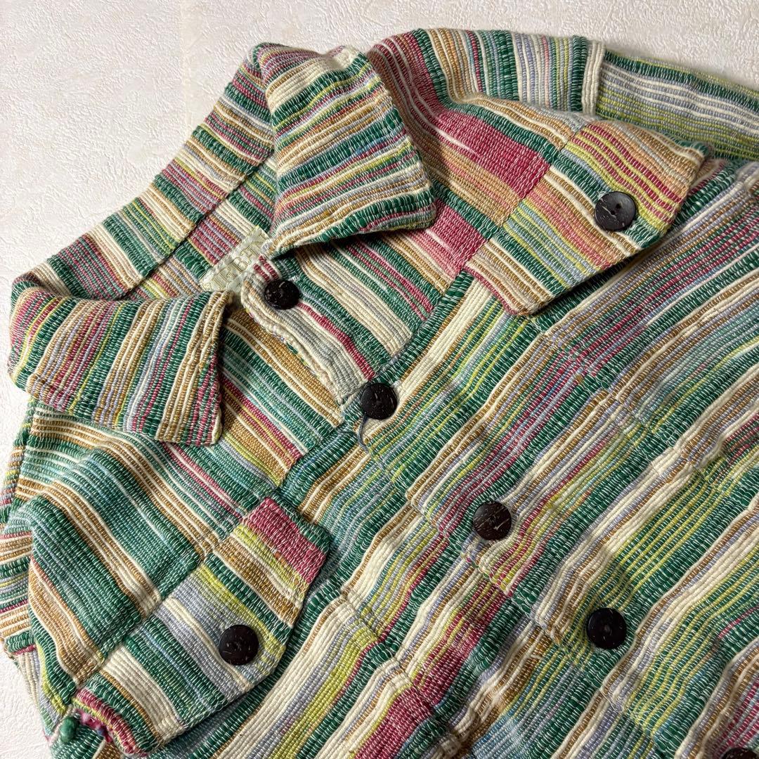 90sレトロ vintage クロップドジャケット　インド綿　短丈　ストリート
