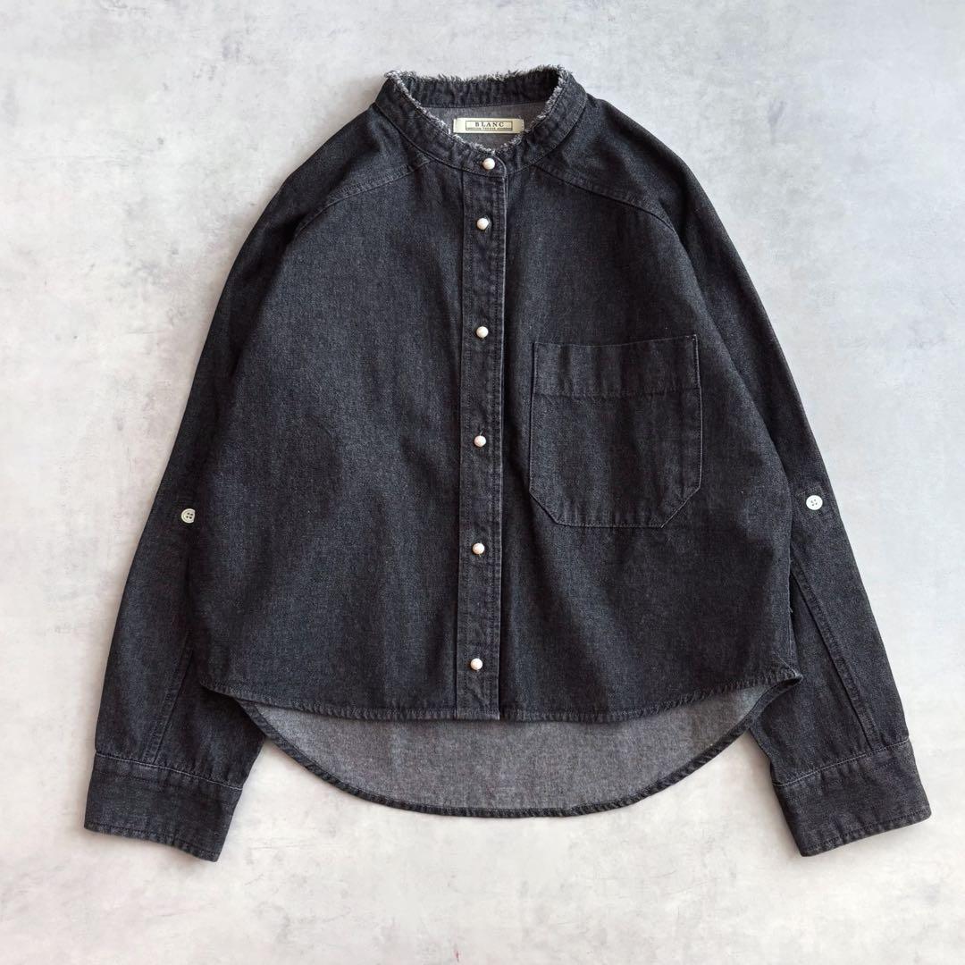 美品 ◆ blanc basque ブランバスク　デニムシャツ　パールボタン