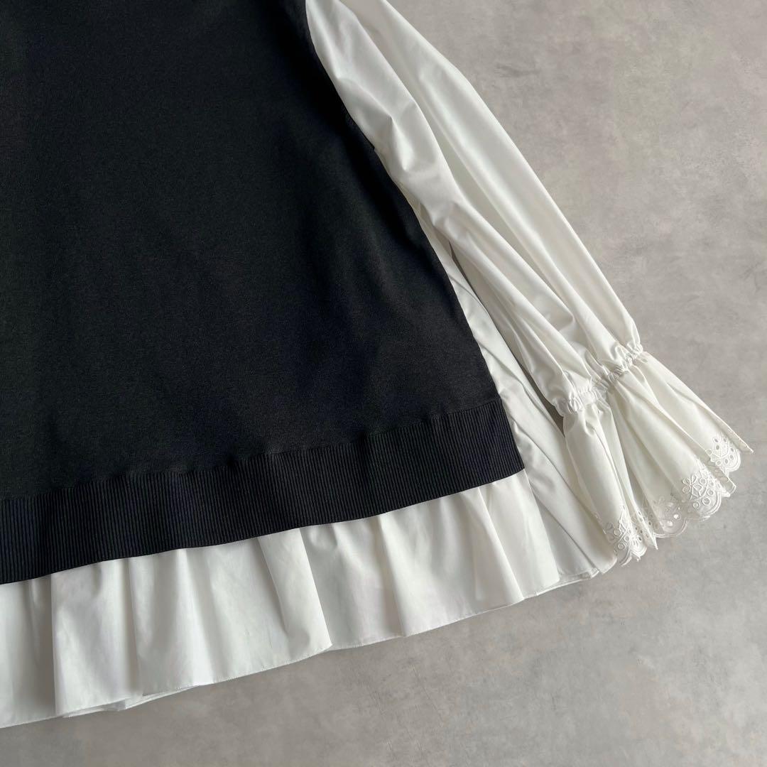 UNITED ARROWS プリーツ コンビ ニット ブラウス