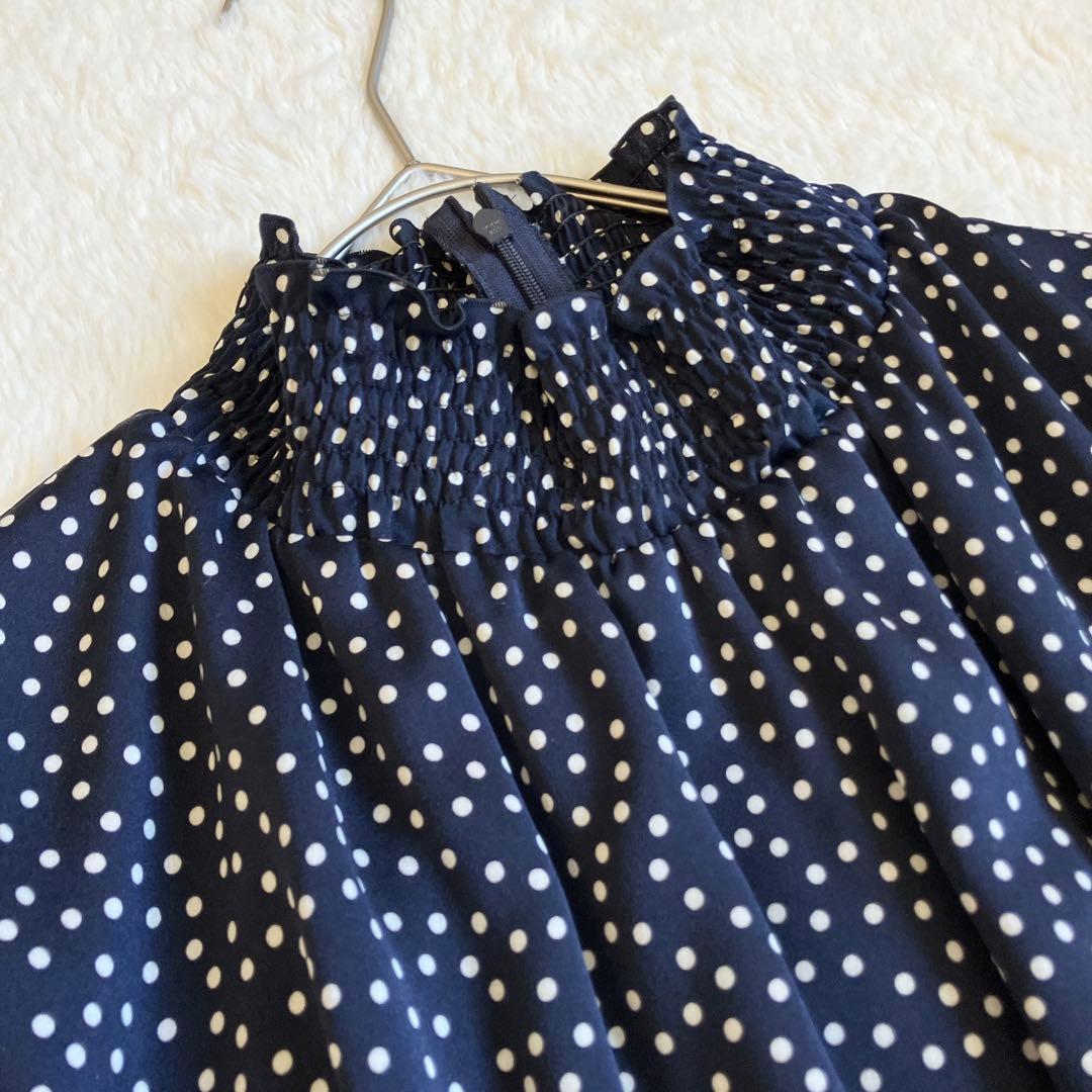 【極美品】 ロイスクレヨン ロングワンピース 長袖　ドット ギャザー ハイネック