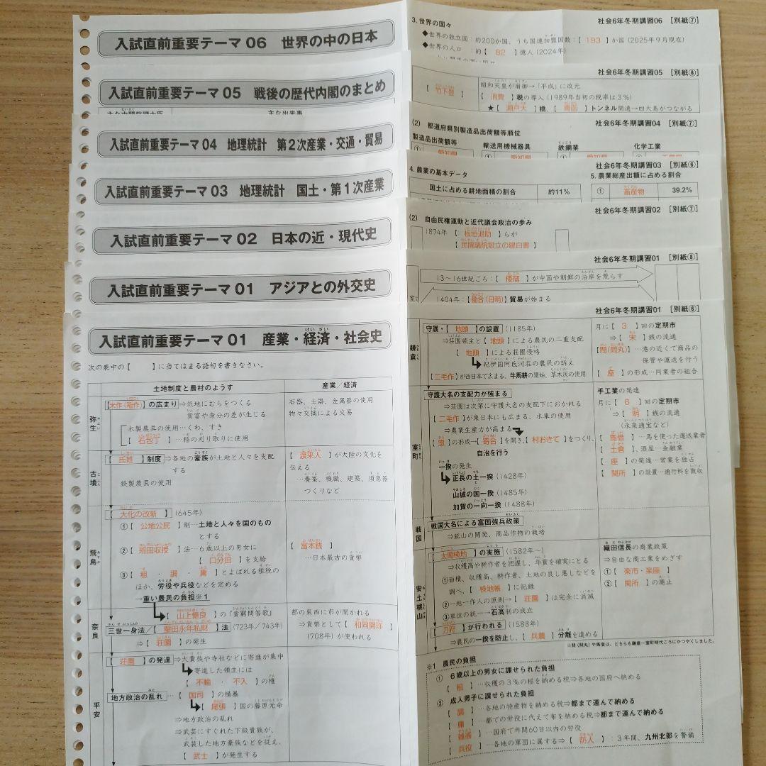 サピックス 知識の総完成 全36回 入試直前重要テーマ 用語のまとめ 欠番なし