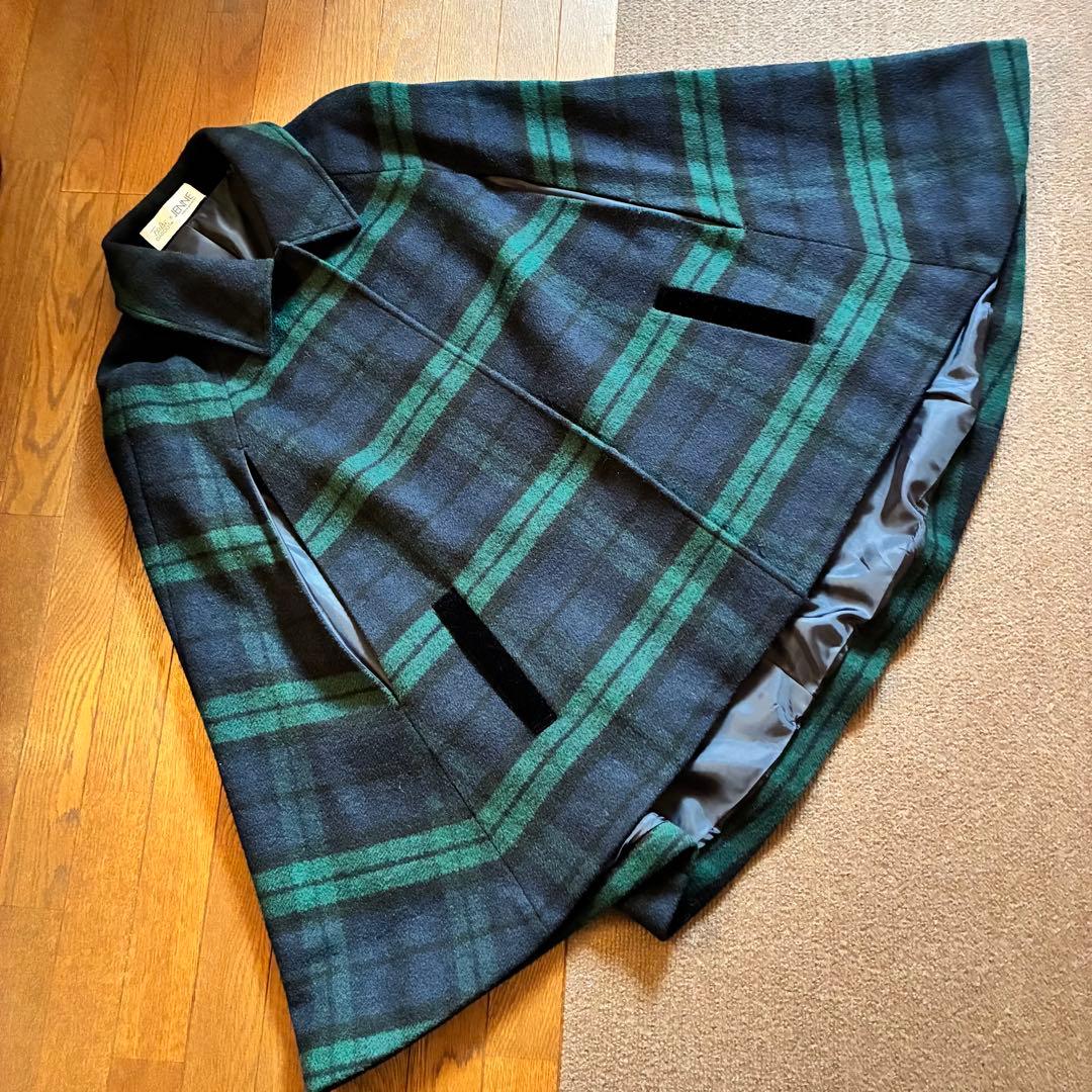 JENNE　BB.コラボ チェック柄 ケープコート 完売品 L