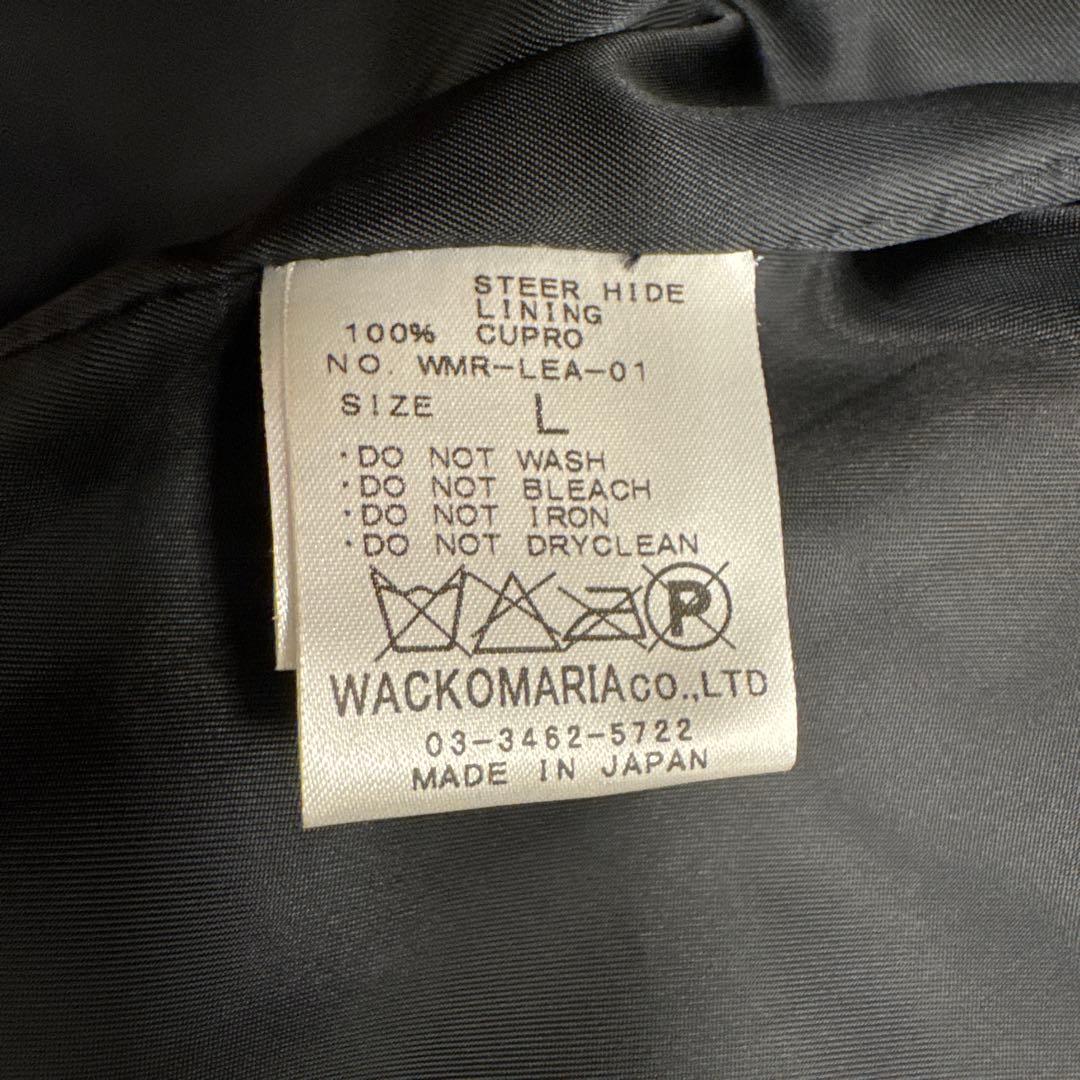 WACKO MARIA ブラックレザーシングルライダースジャケット