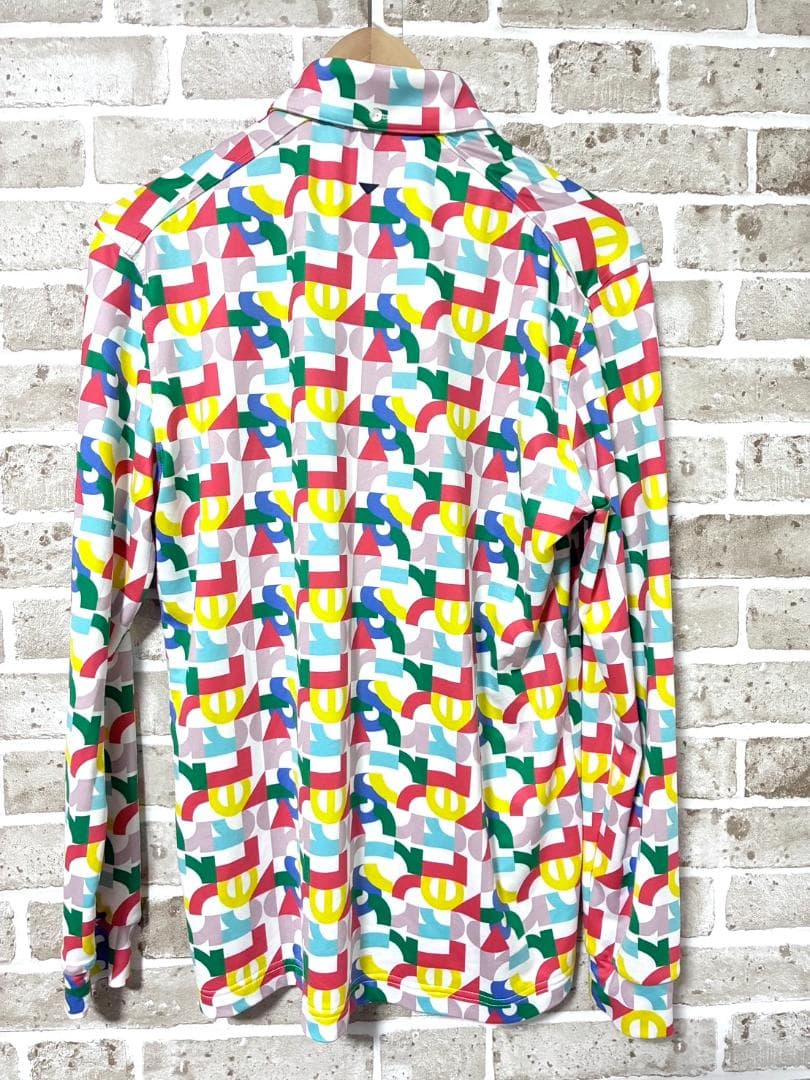 【早い者勝ち✨】新品 アンパスィ メンズ 長袖ポロシャツ M マルチカラー 総柄