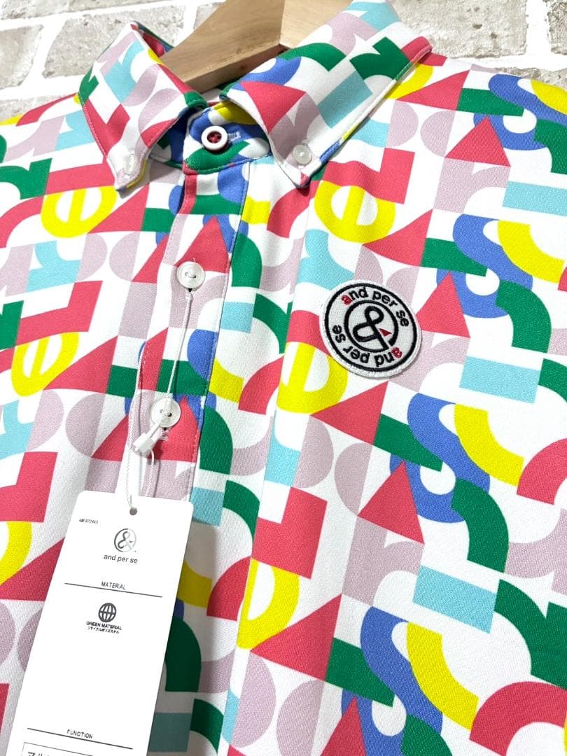 【早い者勝ち✨】新品 アンパスィ メンズ 長袖ポロシャツ M マルチカラー 総柄