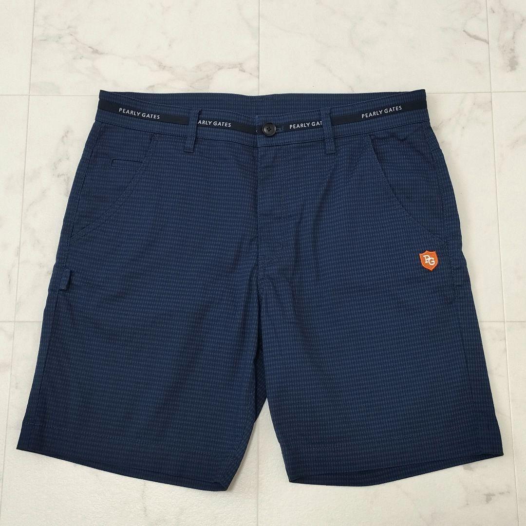 パーリーゲイツ　ハーフパンツ　ストレッチ　ロゴ　89　Dカン　ネイビー　サイズ5