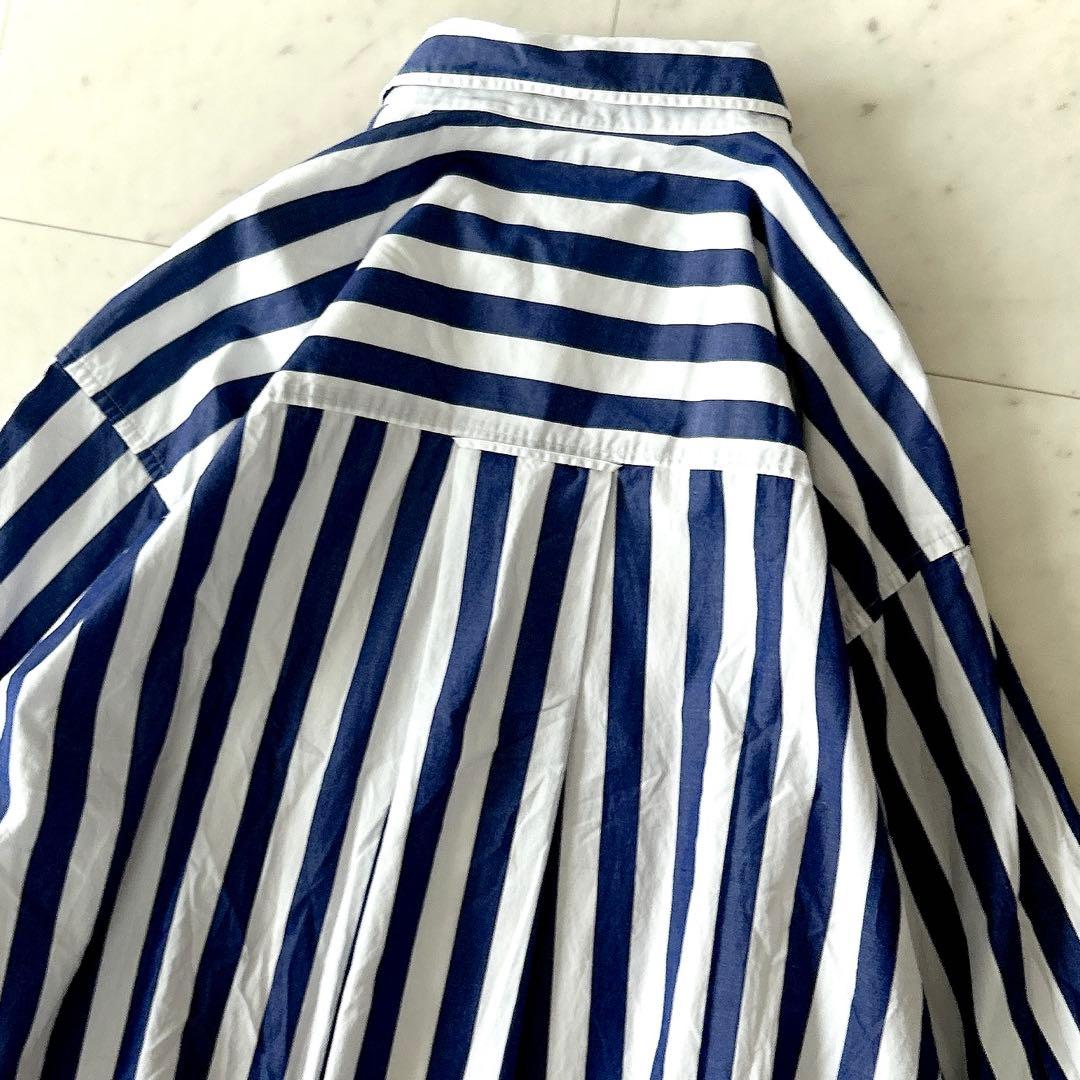 美品 ジャーナルスタンダード ストライプ シャツワンピース ブルー ホワイト
