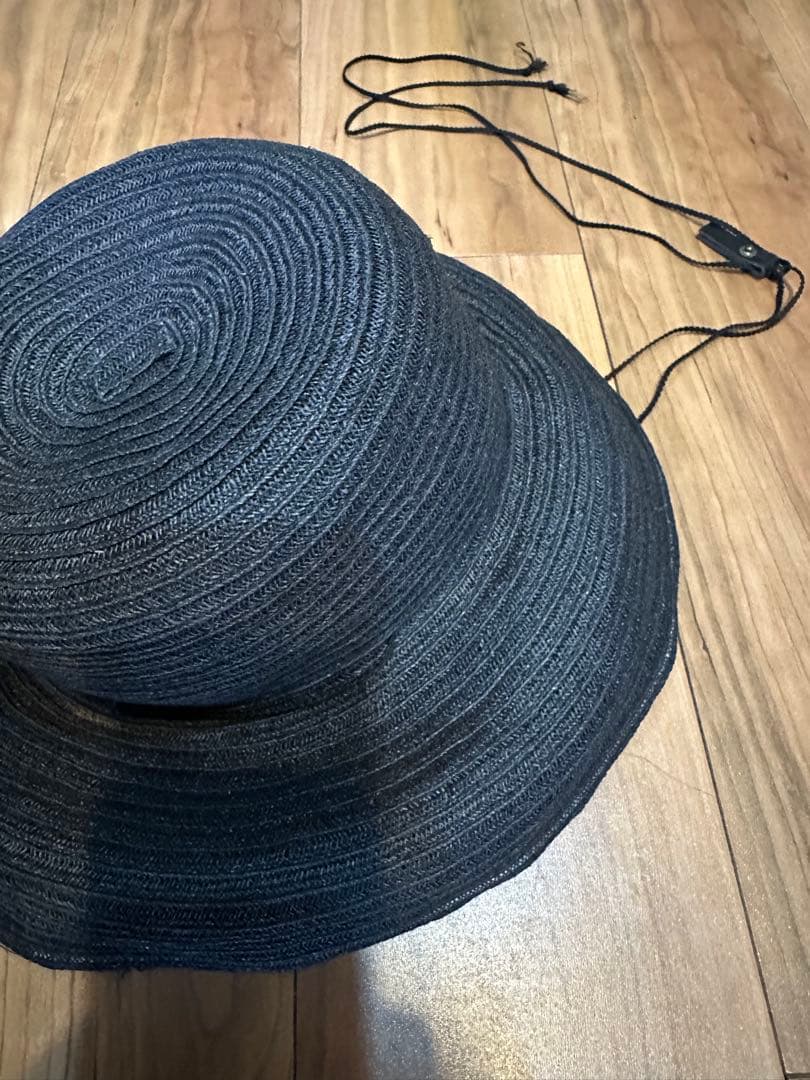 トゥデイフル　Abaca Brim Hat アバカブリムハット　ブラック