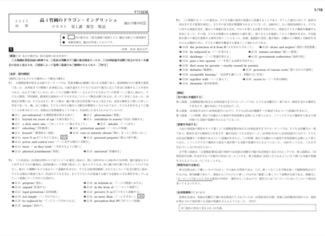 ［2025年度最新版］駿台高3竹岡のドラゴンイングリッシュ前期後期フルセット