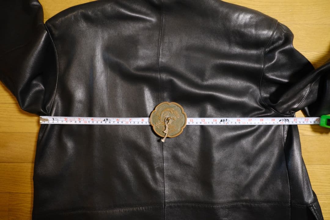 LANVIN Studio PARIS 羊革レザーコート黒 ロング丈 50-36