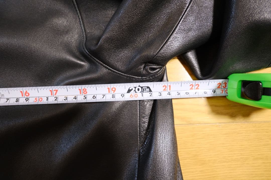 LANVIN Studio PARIS 羊革レザーコート黒 ロング丈 50-36