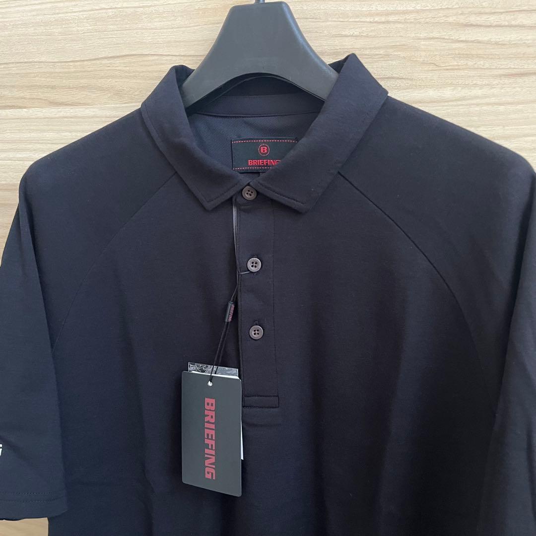 新品★23,100円 メンズS BRIEFING ポロシャツ バックロゴ 黒
