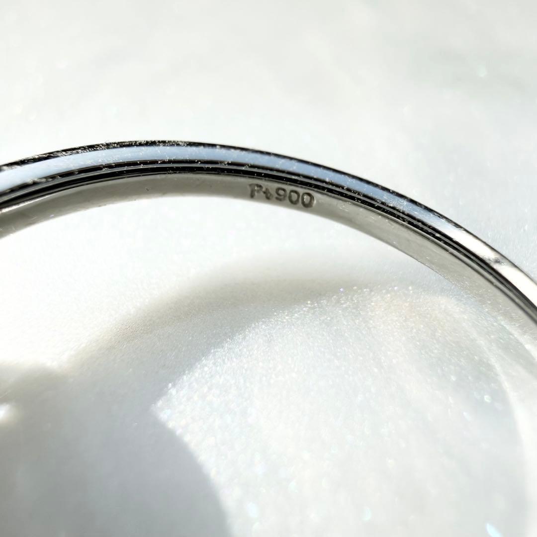 Pt900 アレキサンドライト ダイヤモンド 計0.16ct スマイルリング