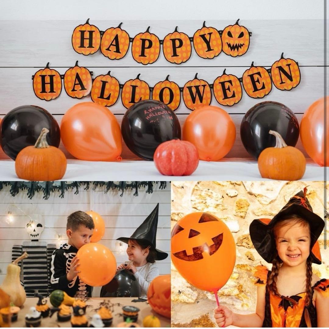 バルーン 風船 飾り付け ハロウィン HALLOWEEN 【空気入れ２個付き