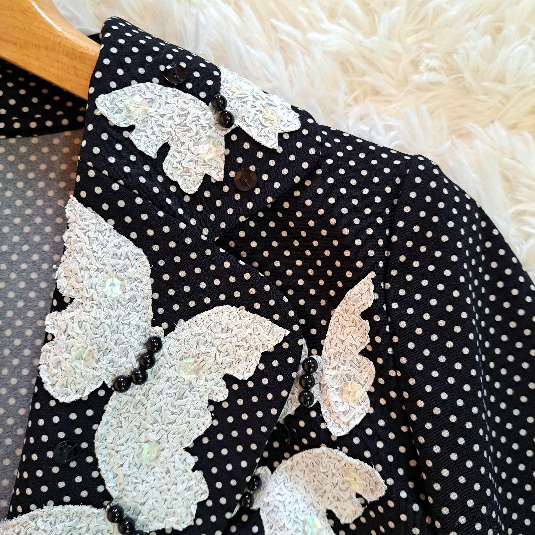 ねこねこ55 ☆美品☆ノコオーノ ジャケット 42サイズ 蝶々ビーズ刺繍