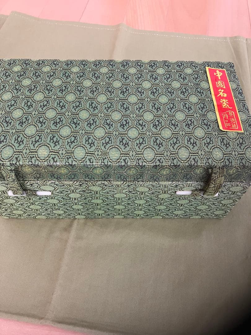 青いドラゴン模様の陶器ボウル5個セット　蛍手煎茶椀