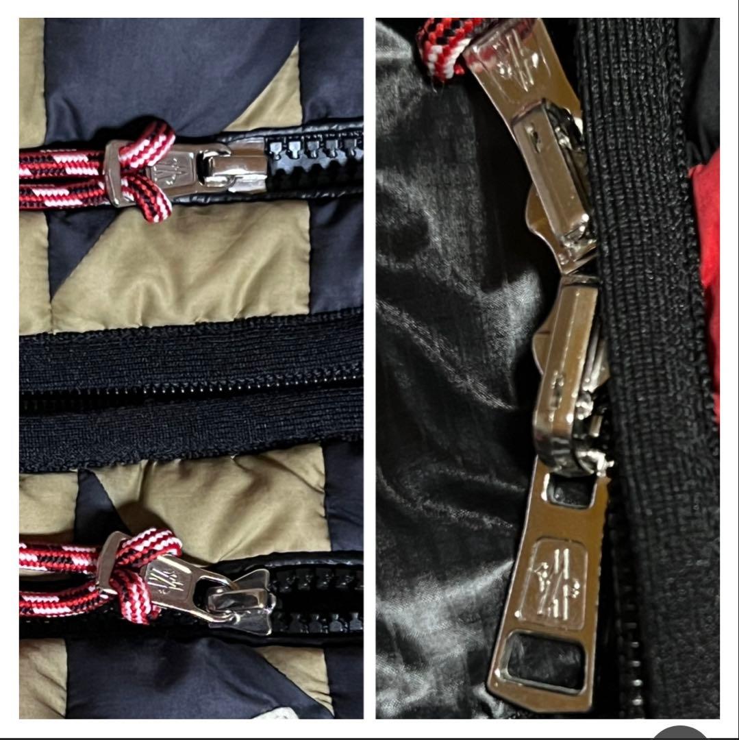 極美 モンクレール MONCLER ダウンベスト ブラック/マルチ リバーシブル