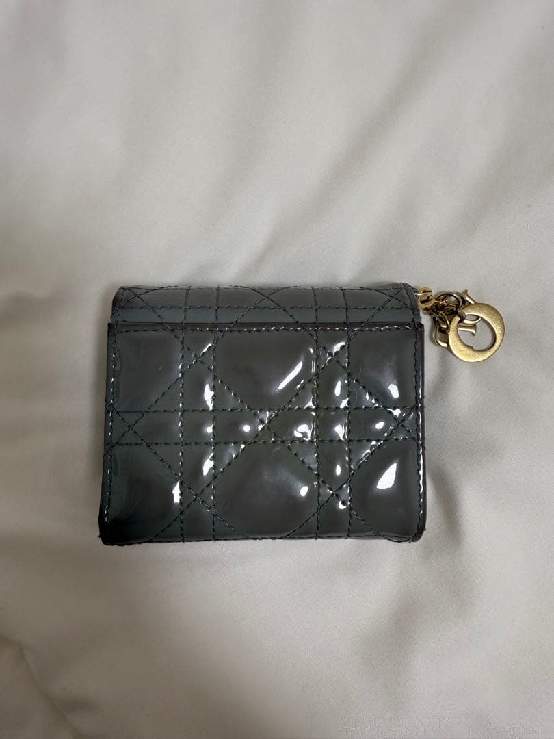 Dior グレー キルティングキーケース