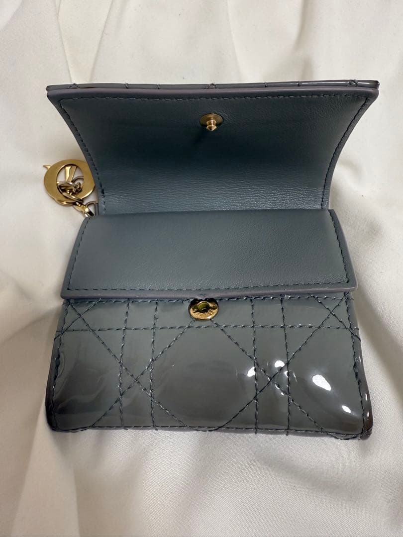Dior グレー キルティングキーケース