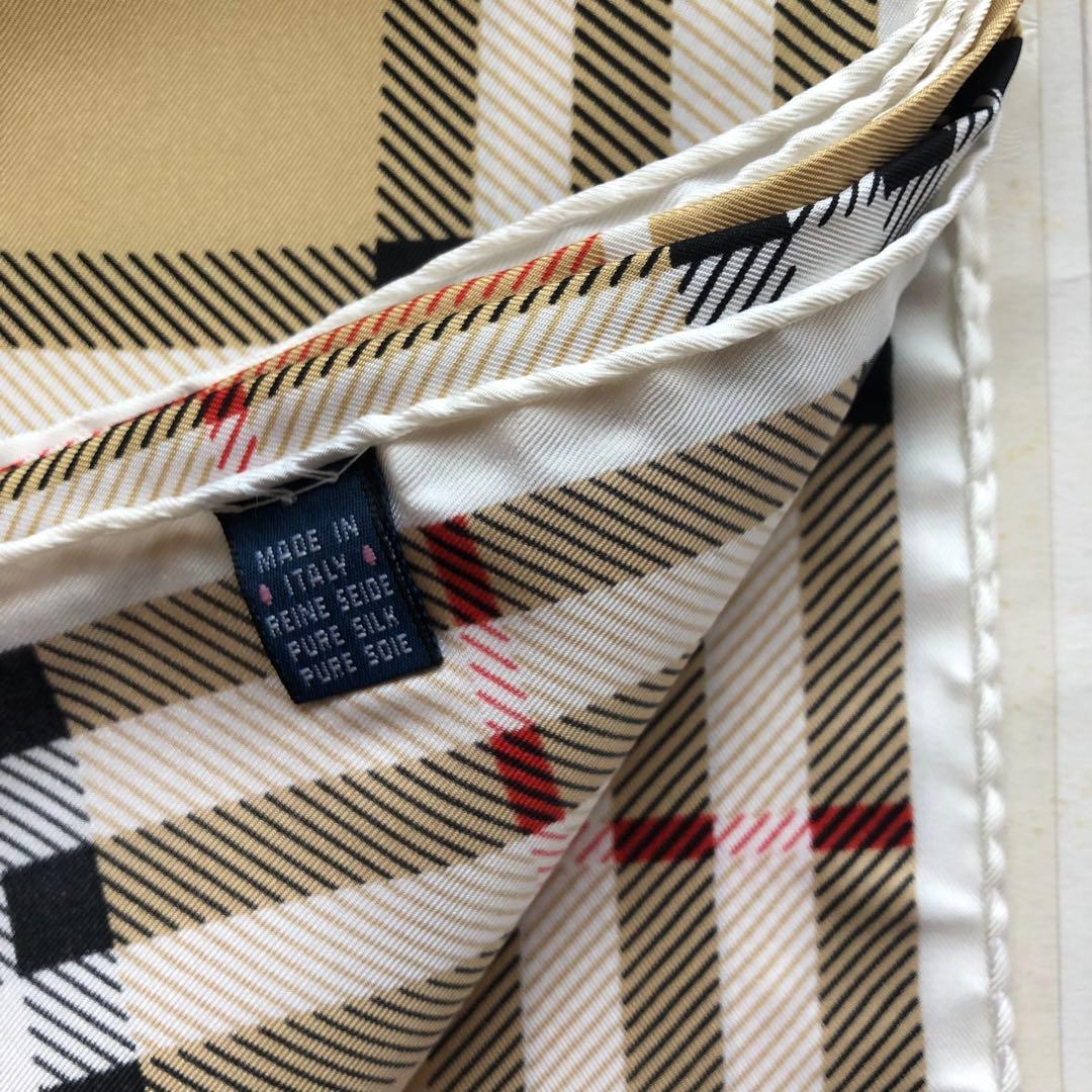 Burberry シルク　スカーフ 86 未使用 専用袋保管　ヴィンテージ　大判